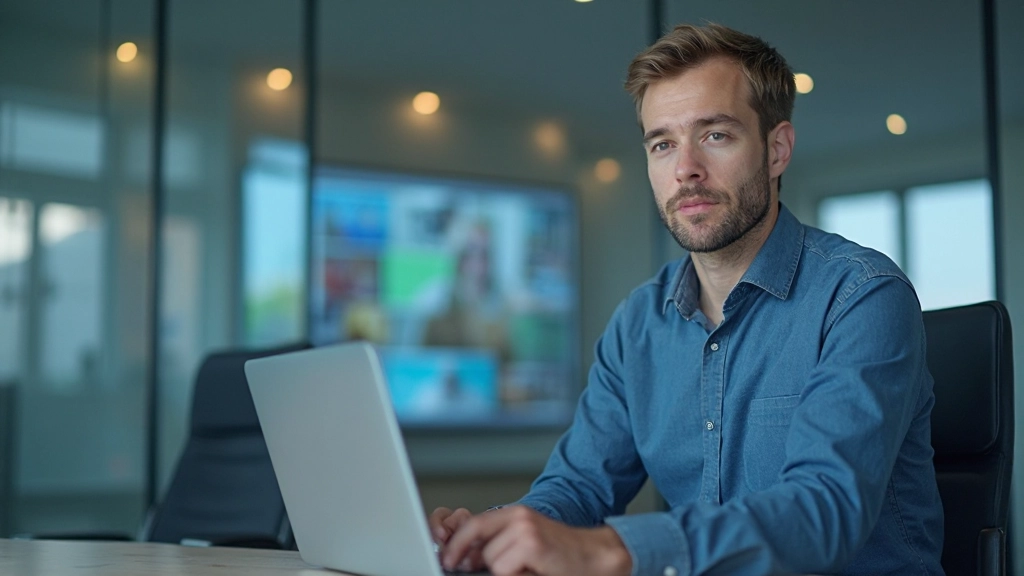 Менеджер проводит интерактивную встречу с командой через видеоконференцию